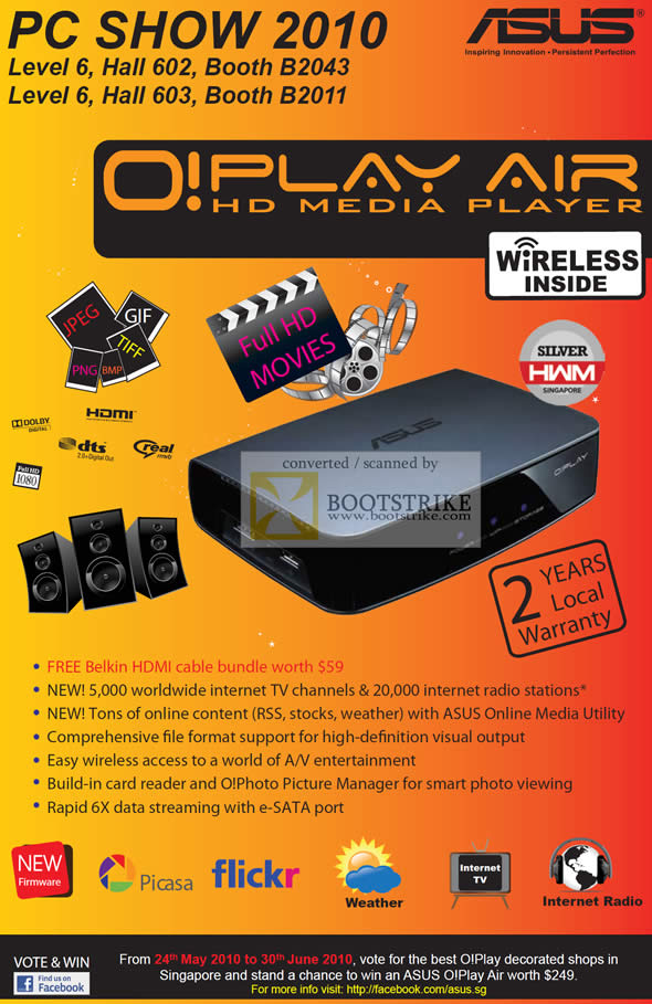 PC Show 2010 price list image brochure of Ban Leong ASUS O Play Air Media Player