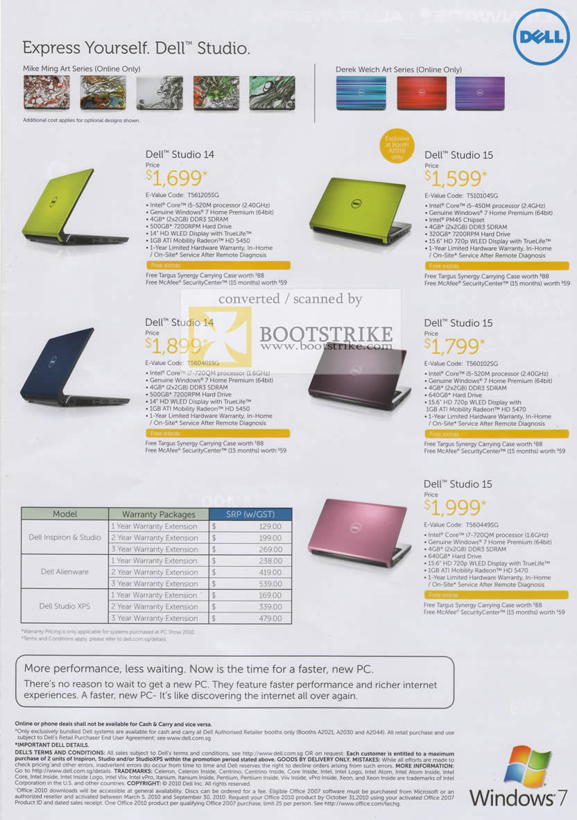 PC Show 2010 price list image brochure of Dell Notebooks Studio 14 15