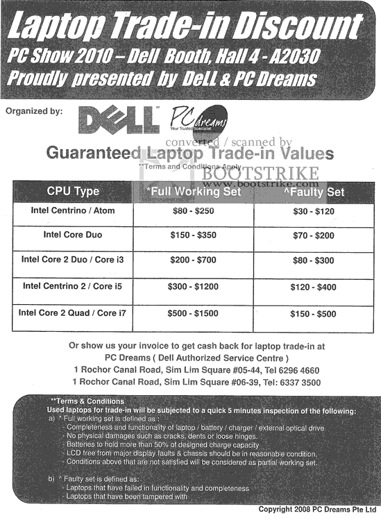 PC Show 2010 price list image brochure of Dell PC Dreams Laptop Trade In Discount