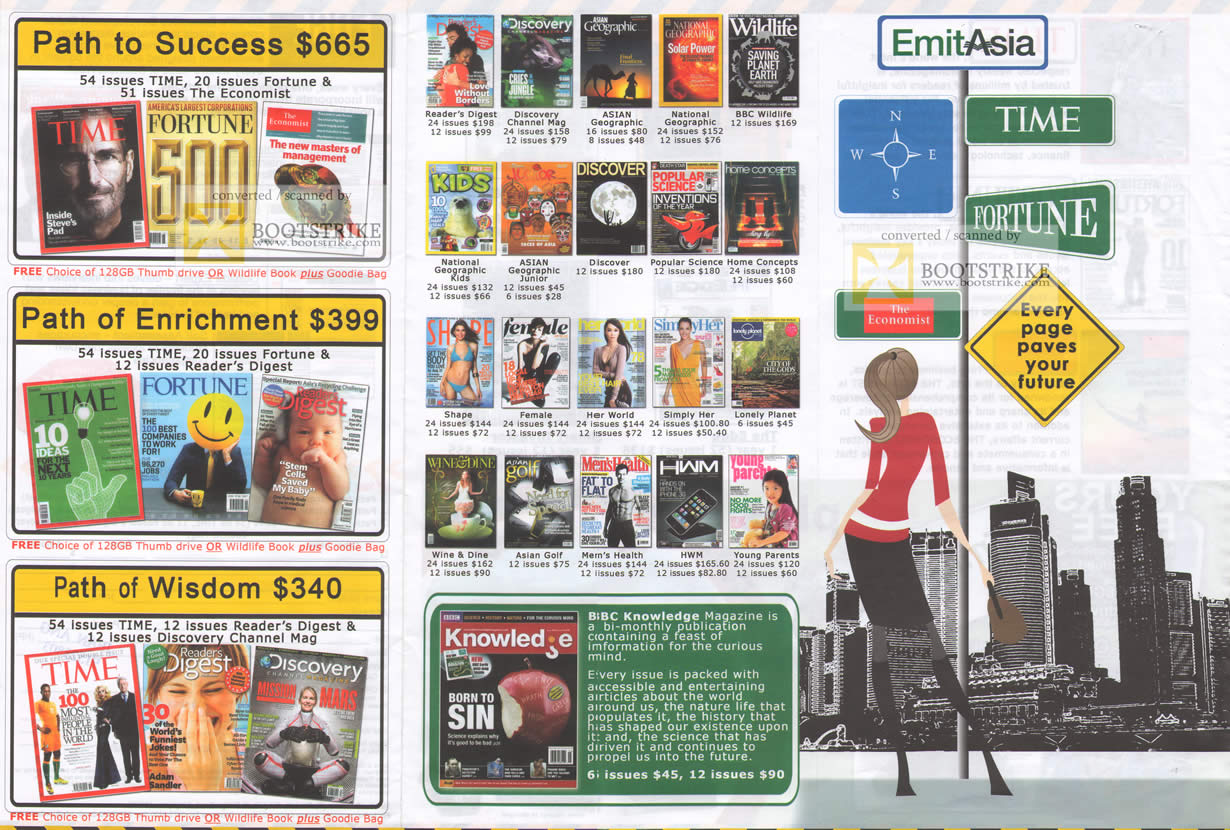 PC Show 2010 price list image brochure of EmitAsia B2068 Magazines Fortune 500 Time Discovery National Geographic HWM BBC Young Parents