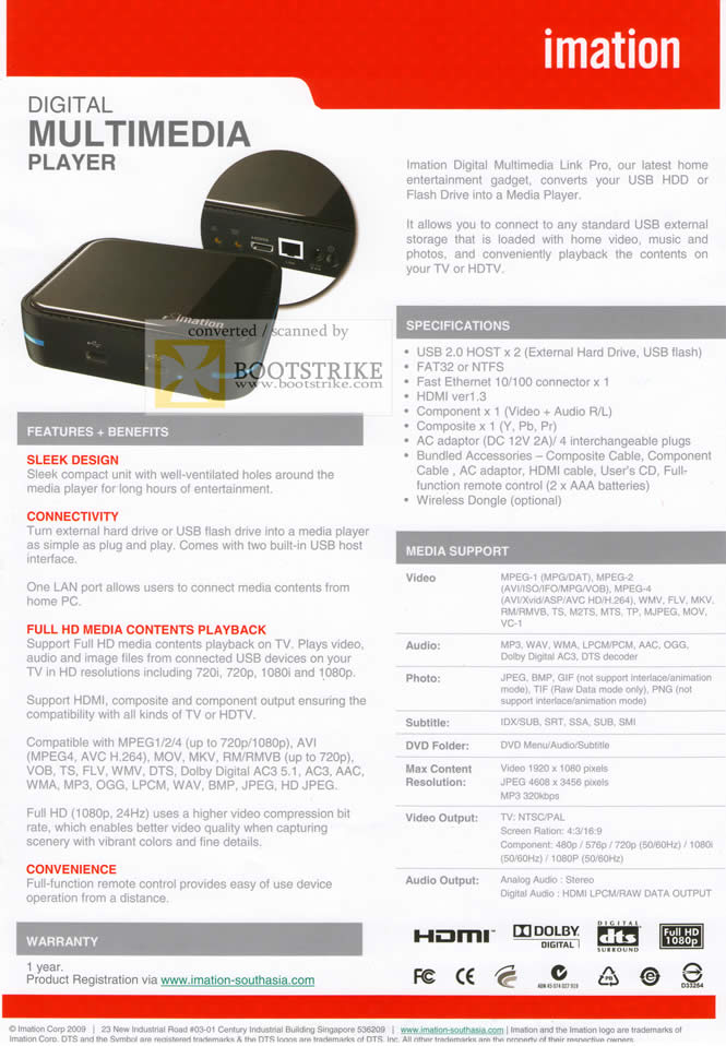PC Show 2010 price list image brochure of Imation Digital Multimedia Player