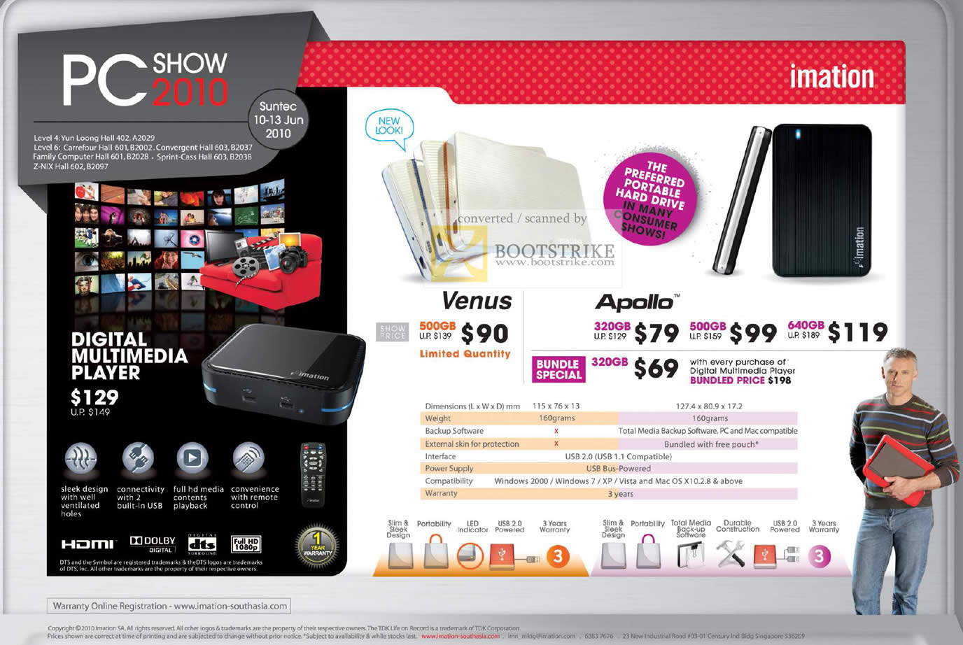 PC Show 2010 price list image brochure of Imation External Storage Media Player Venus Apollo