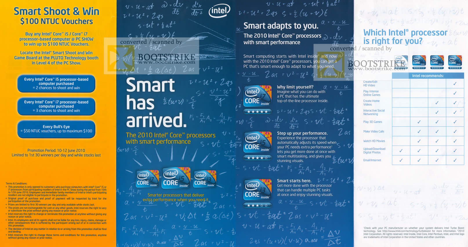 PC Show 2010 price list image brochure of Intel Core Processors Comparison Chart I3 I5 I7
