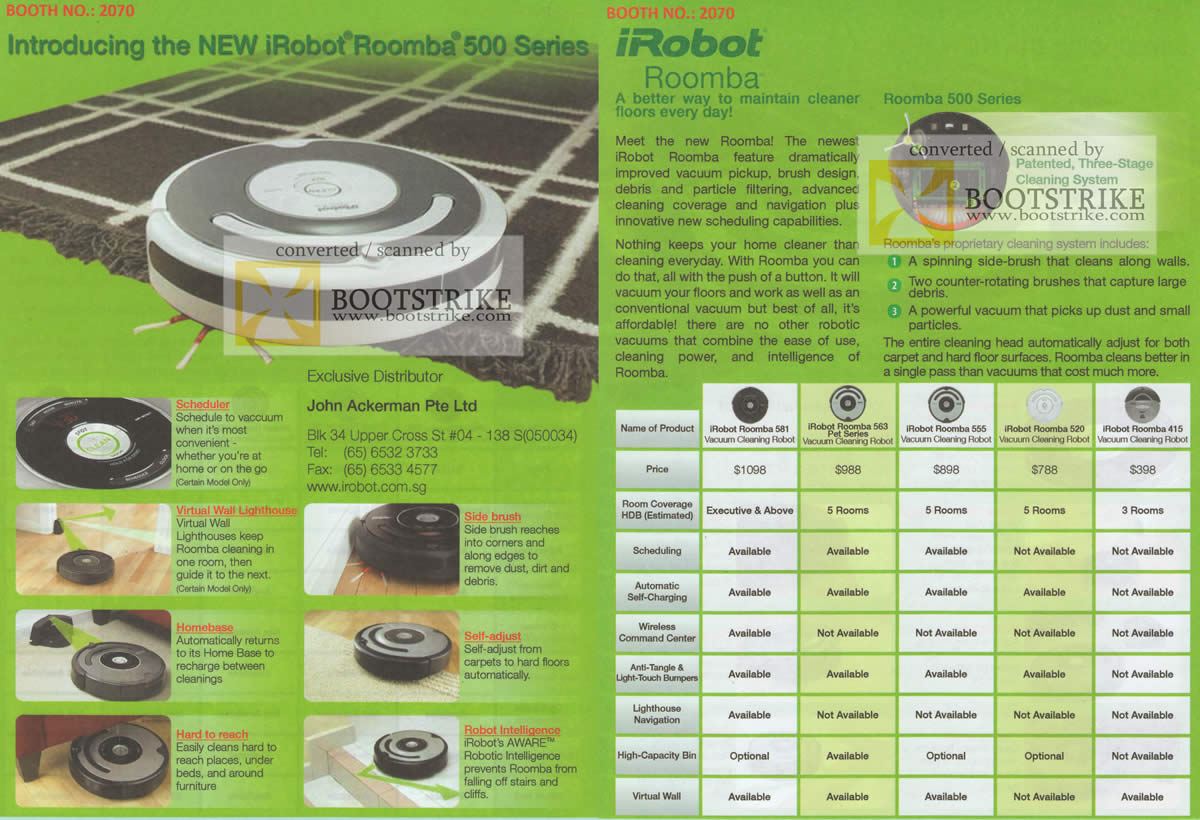 PC Show 2010 price list image brochure of John Ackerman IRobot Roomba 500