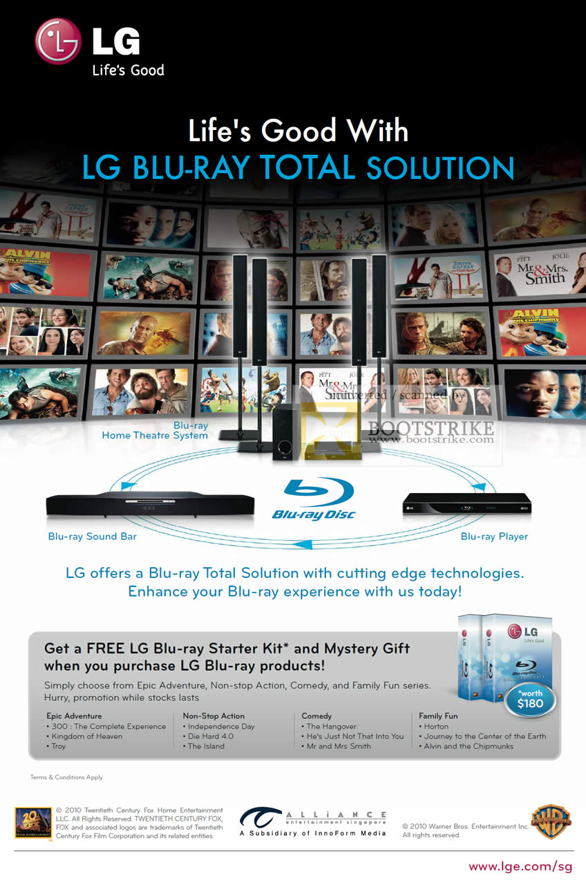 PC Show 2010 price list image brochure of LG Blu Ray Total Solution Free Starter Kit Mystery Gift