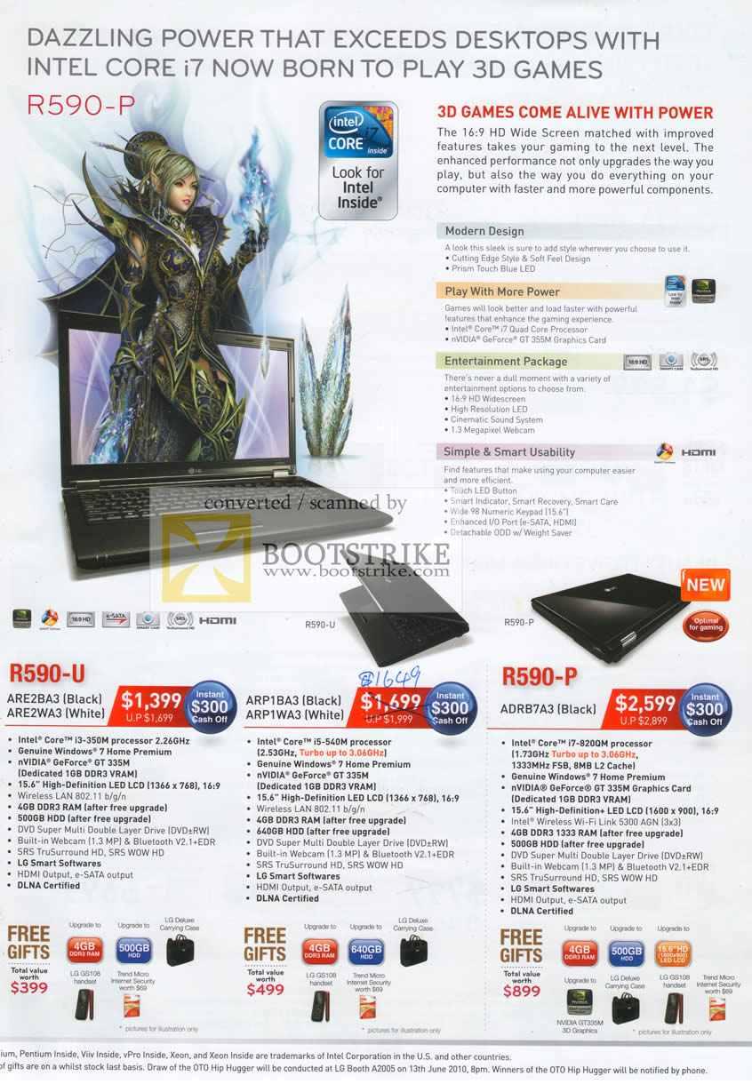 PC Show 2010 price list image brochure of LG Notebooks R590 U P