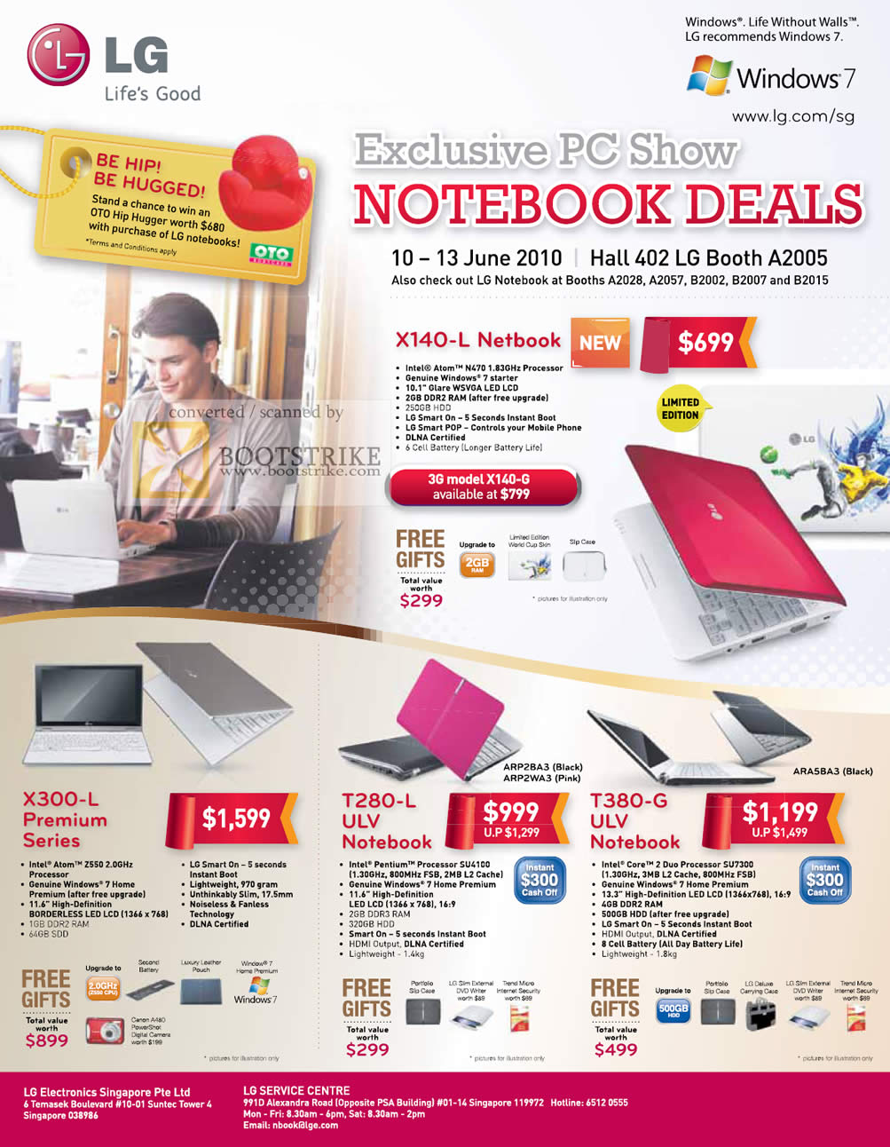 PC Show 2010 price list image brochure of LG Notebooks X140 L X300 L T280 L T380 G