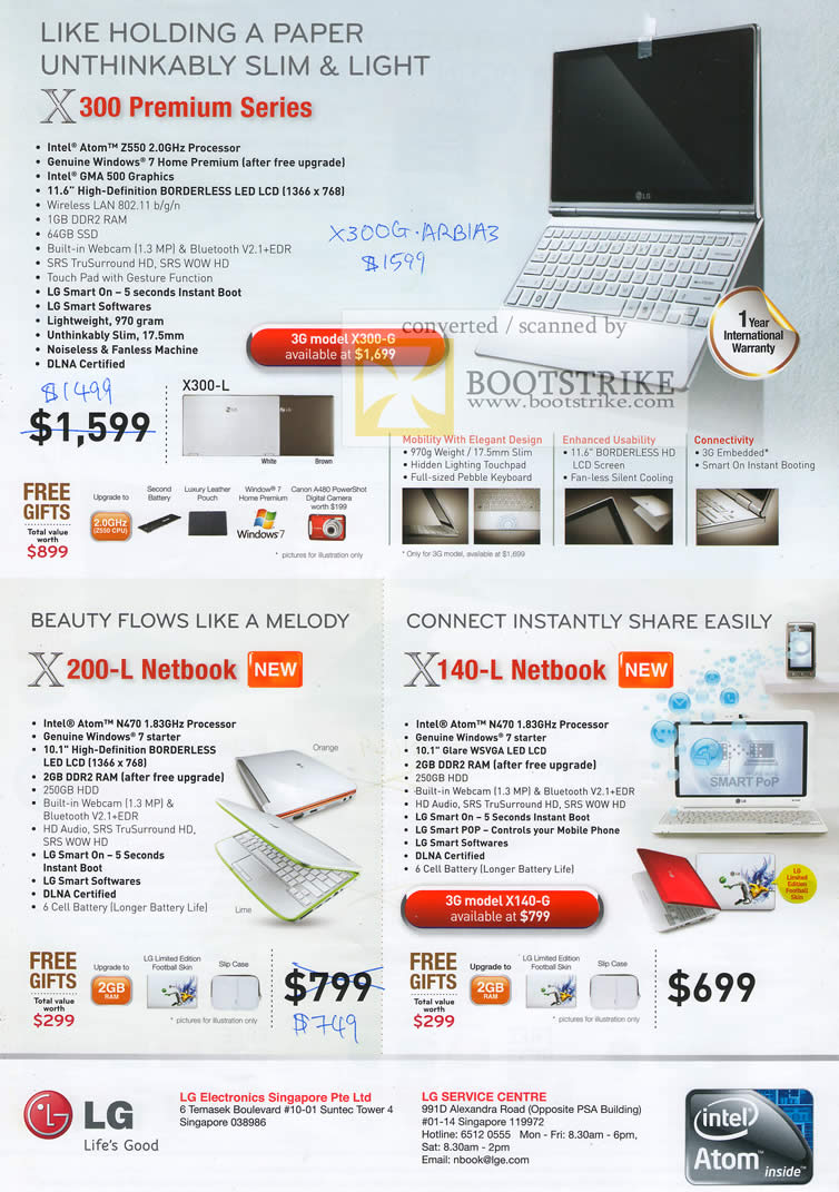 PC Show 2010 price list image brochure of LG Notebooks X300 X200 X140 L Netbooks