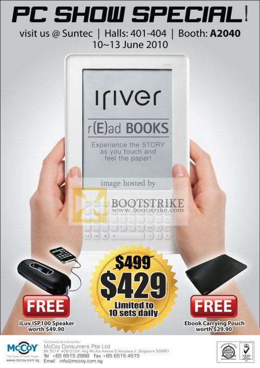 PC Show 2010 price list image brochure of Mccoy IRiver ILuv Isp100 Speaker EBook Reader