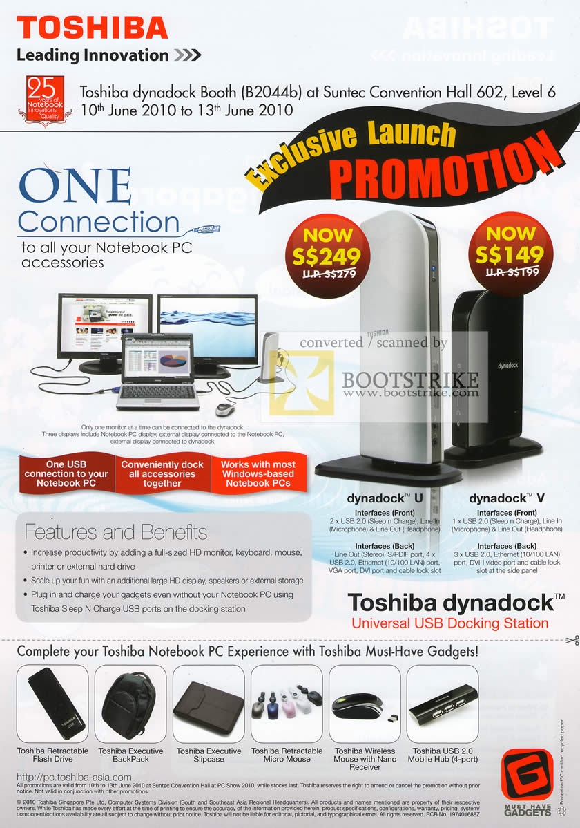 PC Show 2010 price list image brochure of Mclogic Toshiba Dynadock U V Universal USB Docking Station
