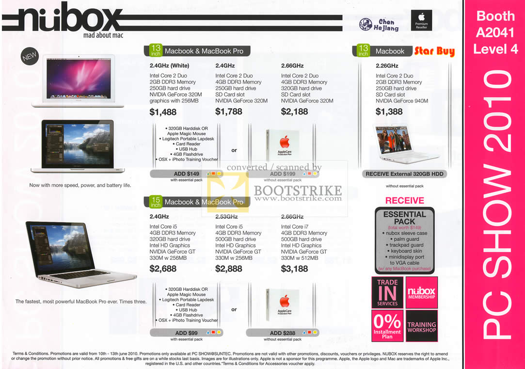PC Show 2010 price list image brochure of Nubox MacBook Pro 13 15