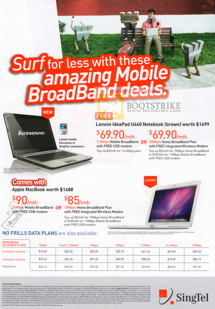PC Show 2010 price list image brochure of Singtel Singnet Lenovo IdeaPad U460 Notebook Brown Apple MacBook