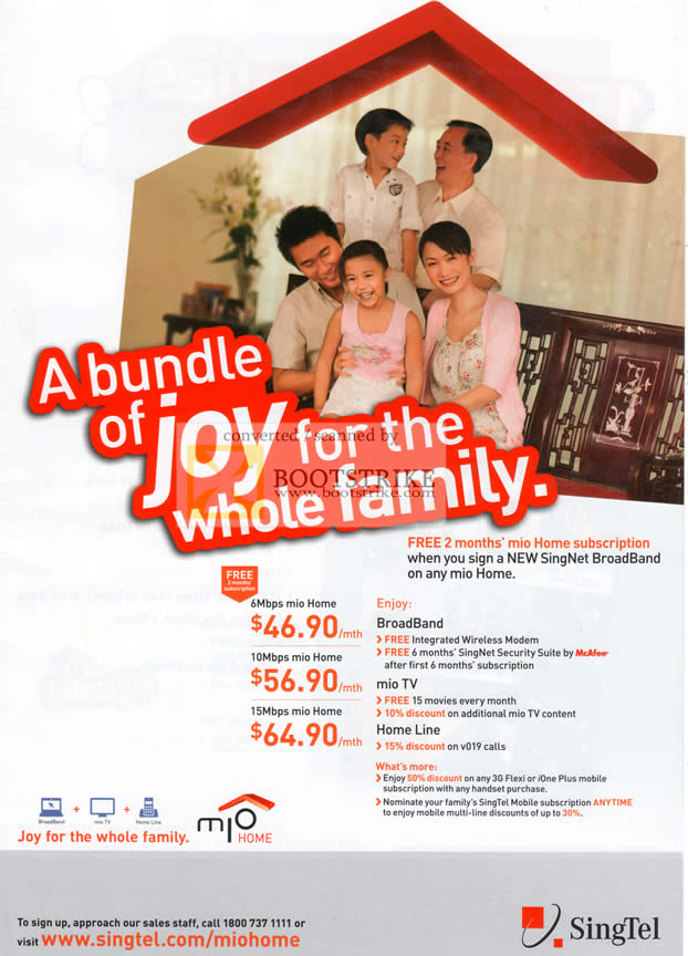 PC Show 2010 price list image brochure of Singtel Singnet Mio Home Free 2 Months Subscription