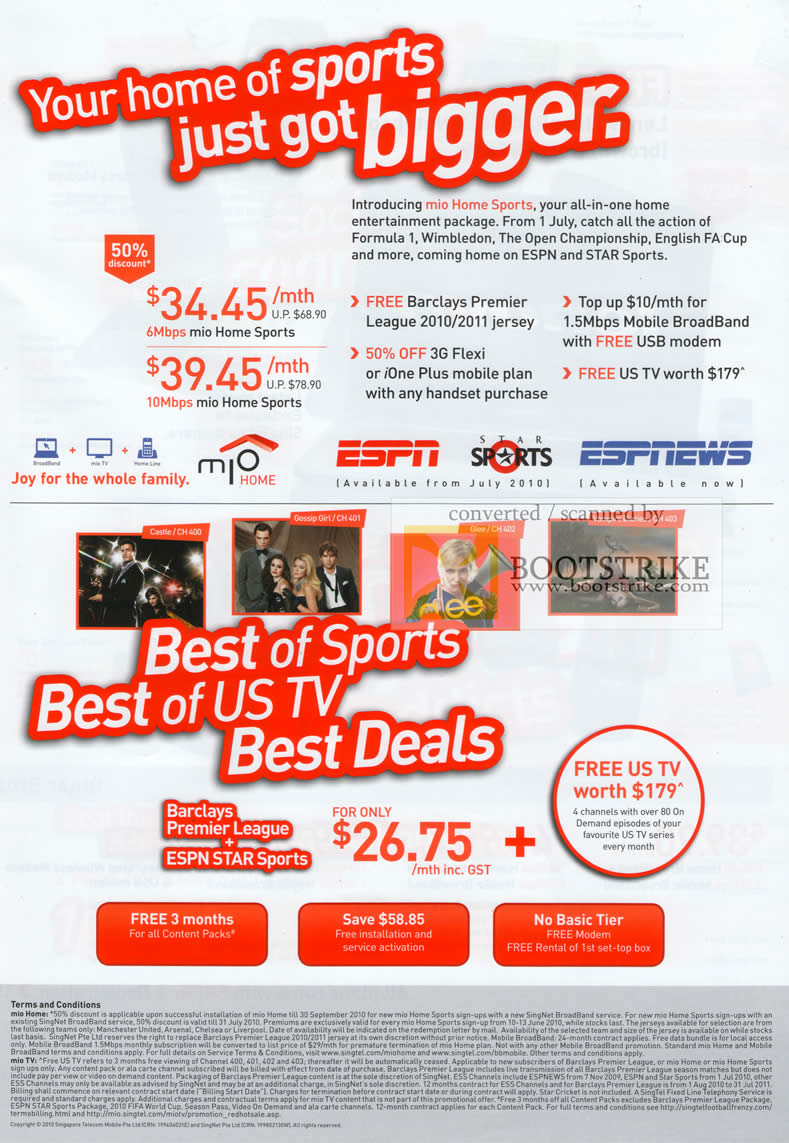 PC Show 2010 price list image brochure of Singtel Singnet Mio Home Sports