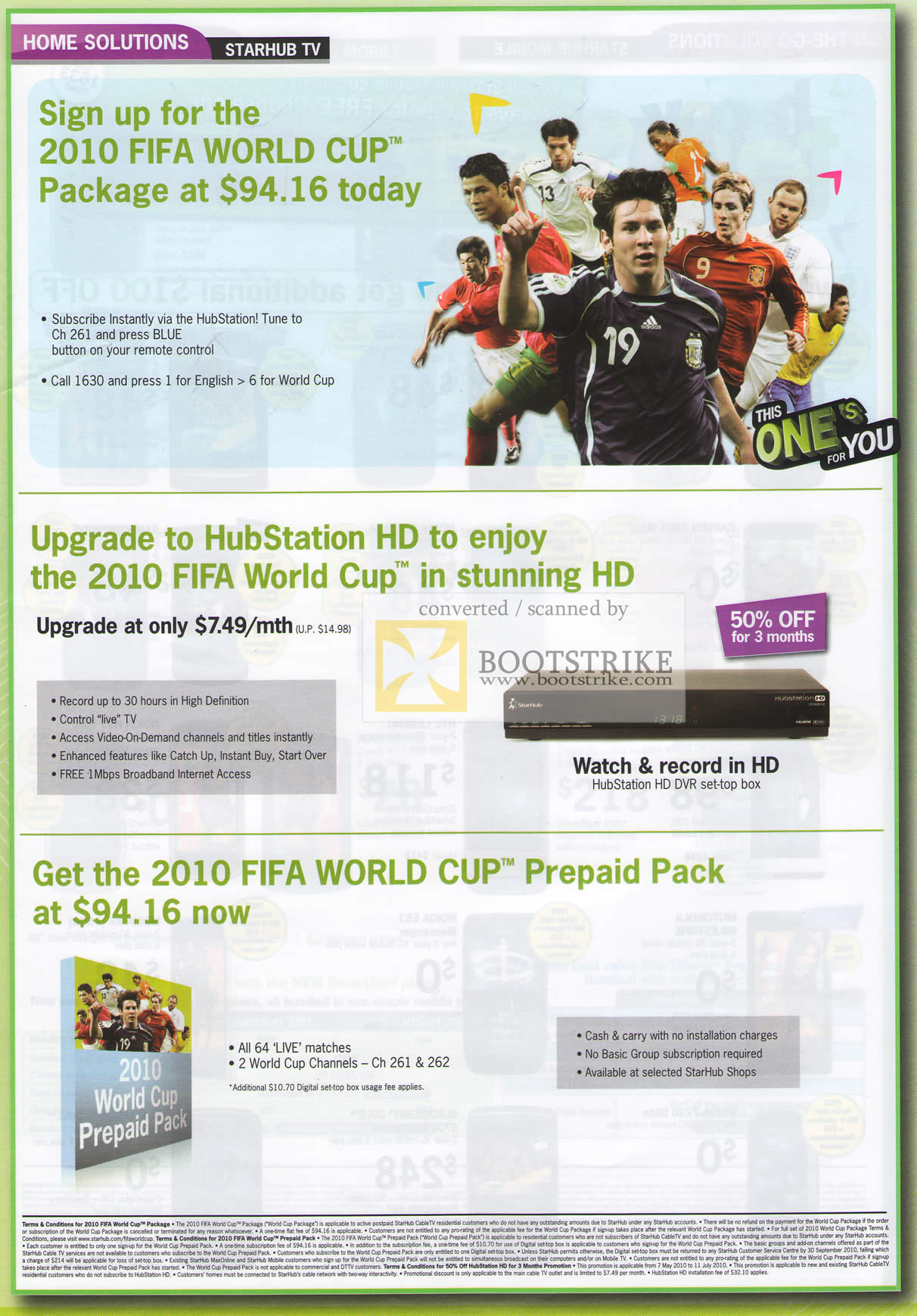 PC Show 2010 price list image brochure of Starhub TV Fifa World Cup Package Hubstation HD Prepaid Pack
