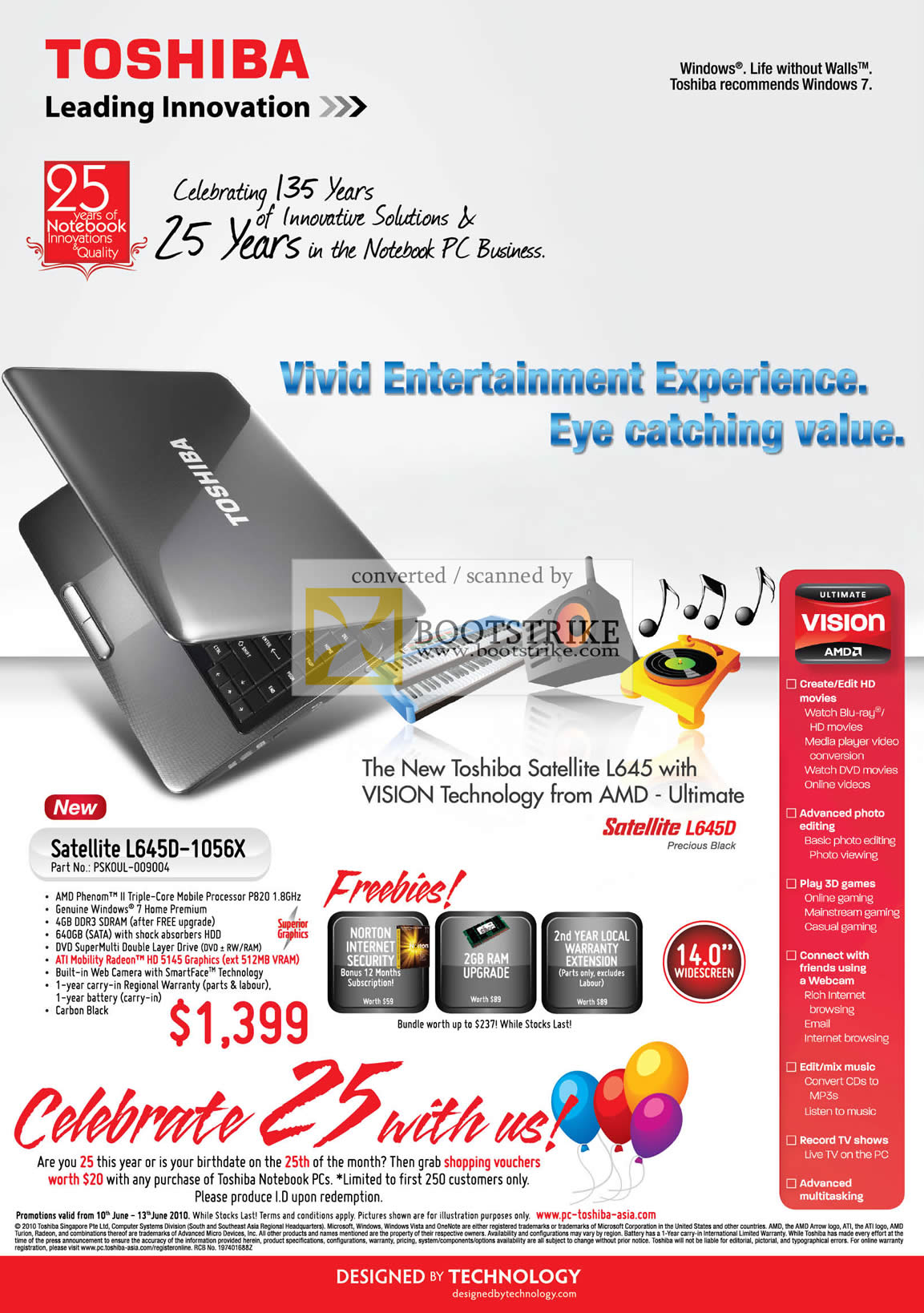 PC Show 2010 price list image brochure of Toshiba Notebook Satellite AMD L645 L645D 1056X
