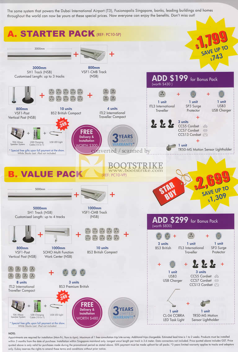 PC Show 2010 price list image brochure of Eubiq Starter Pack SH1 Track VSF1 CMB BS2 British Compact