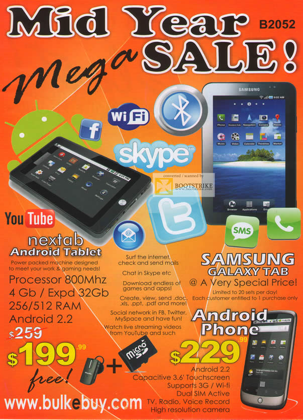 PC Show 2011 price list image brochure of Active Notebooks Nextab Android Tablet Samsung Galaxy Tab
