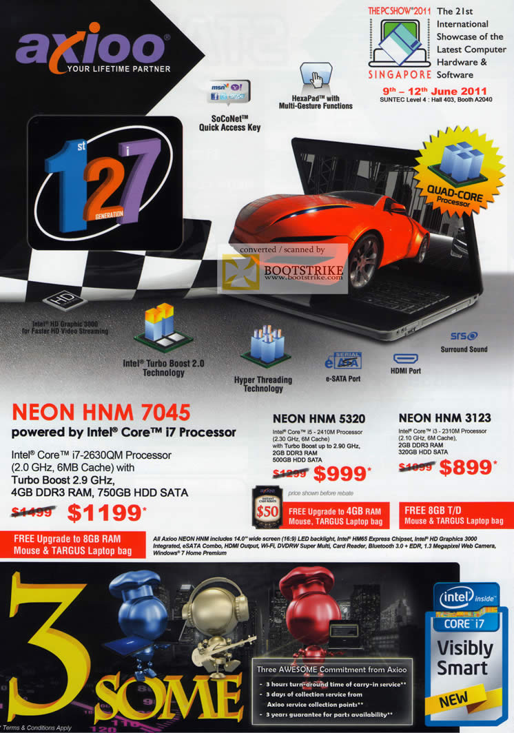 PC Show 2011 price list image brochure of Axioo Notebooks Neon HNM 5320 3123