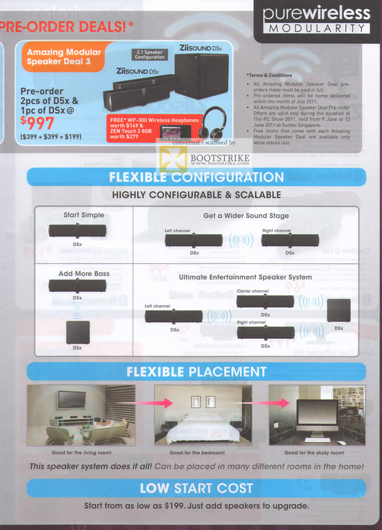 PC Show 2011 price list image brochure of Creative Pure Modular Speaker System Configurations Scalability Placements
