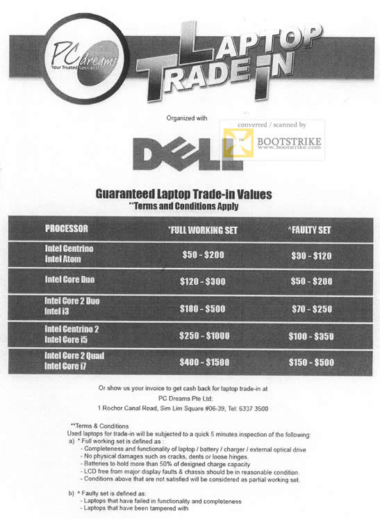 PC Show 2011 price list image brochure of Dell PC Dreams Notebook Trade In