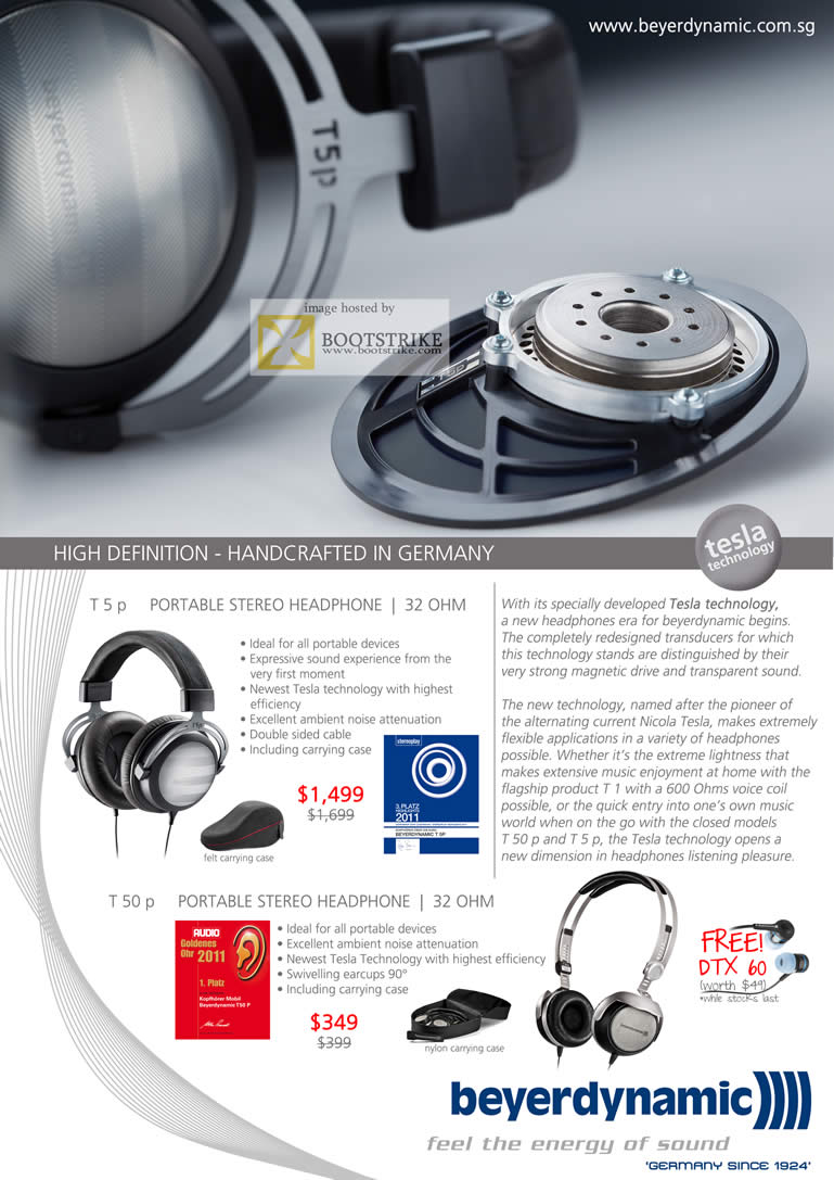 PC Show 2011 price list image brochure of EpiCentre Beyerdynamic Headphones T5p T50p Tesla Portable