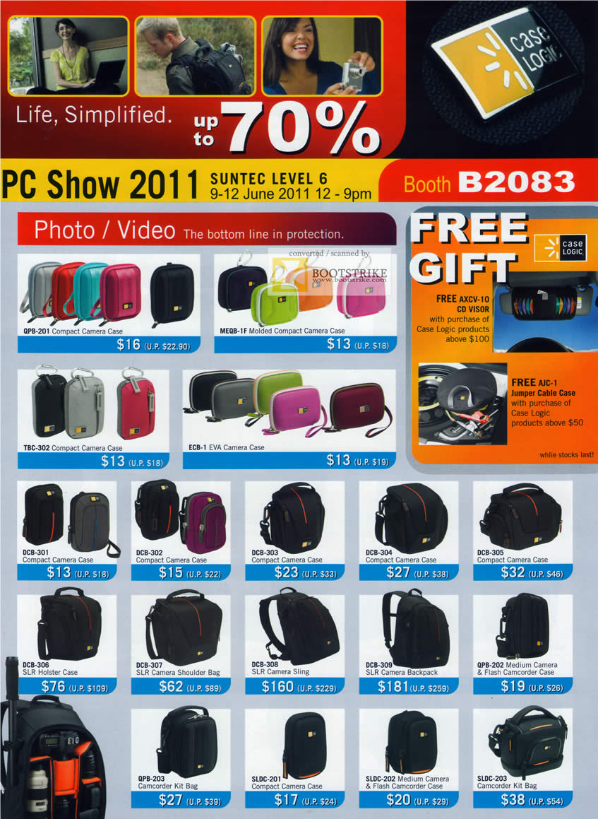 PC Show 2011 price list image brochure of Headphones Gallery Case Camera Molded EVA Holster SLR Kit