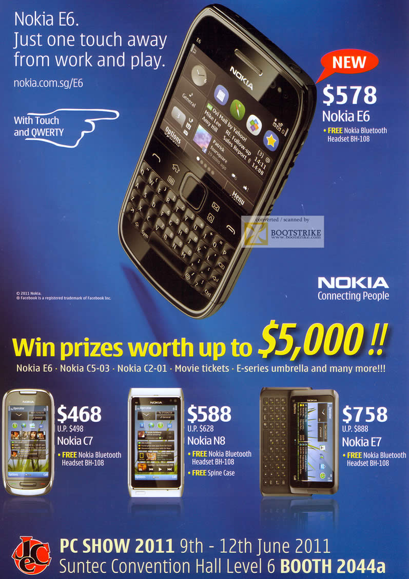 PC Show 2011 price list image brochure of Jim & Rich Nokia Phones Noka E6 C7 N8 E7