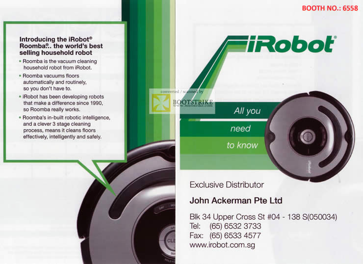 PC Show 2011 price list image brochure of John Ackerman IRobot Roomba