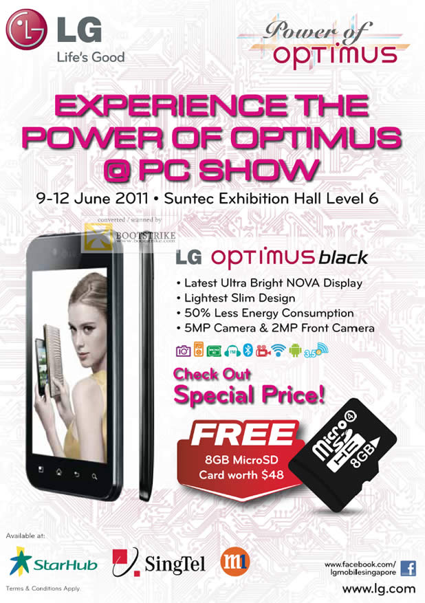 PC Show 2011 price list image brochure of LG Mobile Phone Optimus Black Smartphone