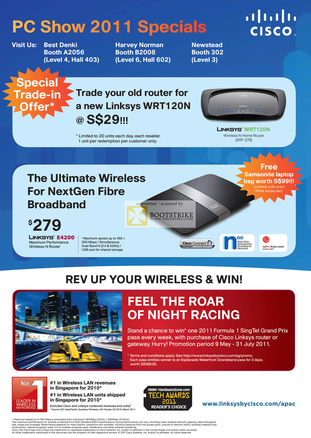 PC Show 2011 price list image brochure of Linksys Cisco Wireless Router Trade In WRT120N E4200