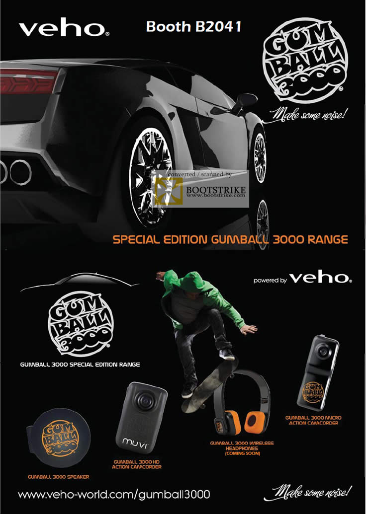 PC Show 2011 price list image brochure of Mojito Innov Veho Gumball 3000 Special Edition Range Speaker Camcorder Headphone