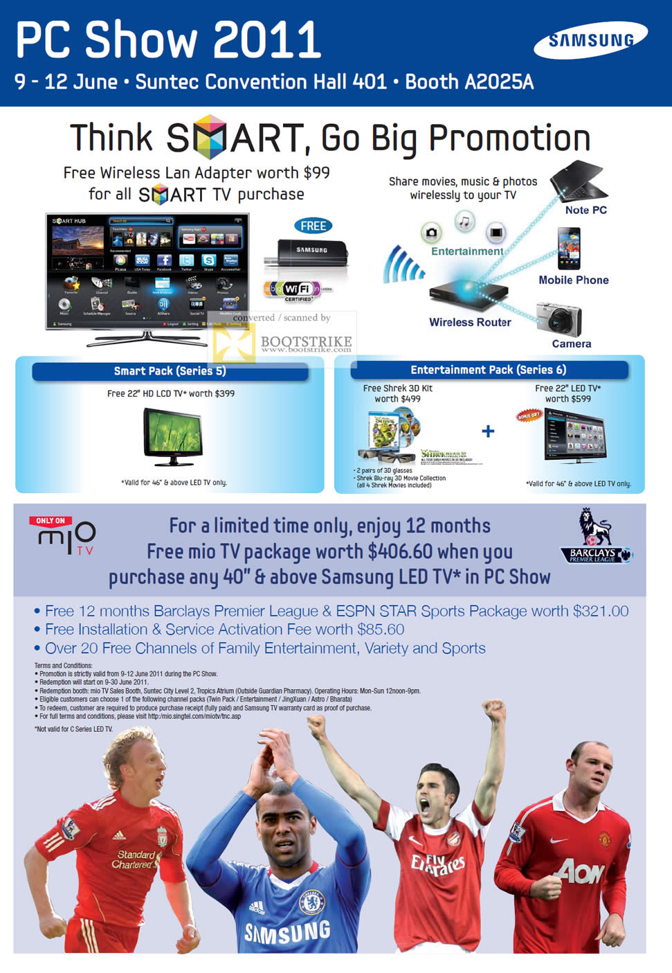 PC Show 2011 price list image brochure of Samsung Mega Discount Smart TV Series 5 Entertainment Pack Series 6