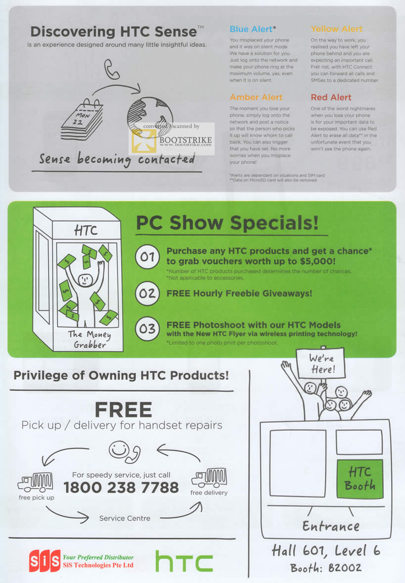 PC Show 2011 price list image brochure of SiS HTC Smartphones Sense Vouchers Hourly Freebie Photoshoot Models HTC Flyer