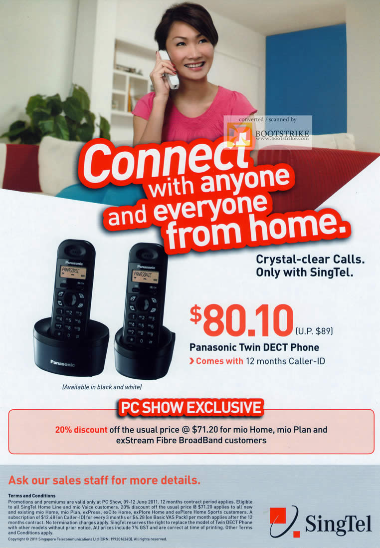 PC Show 2011 price list image brochure of Singtel Panasonic Twin DECT Phone