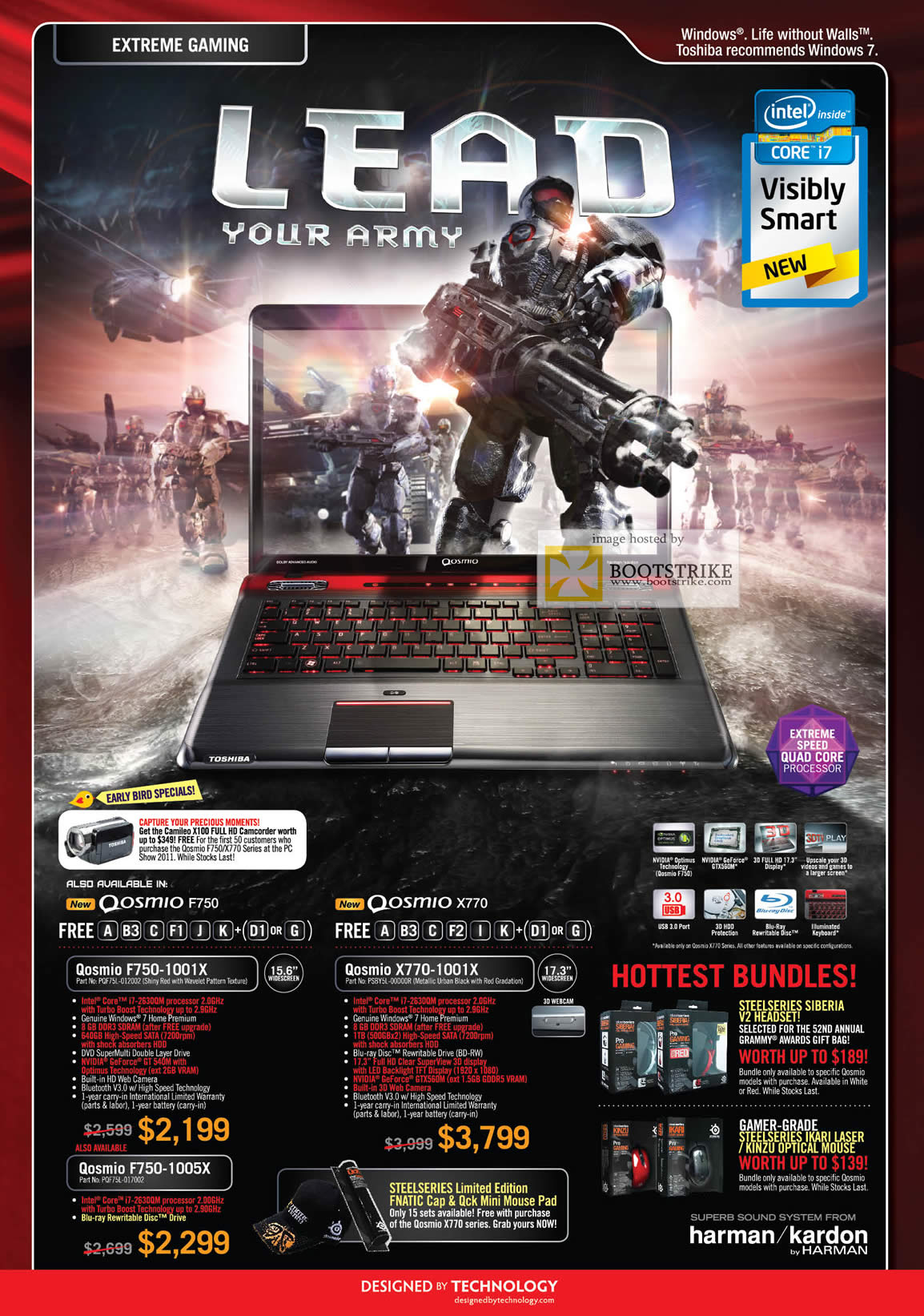 PC Show 2011 price list image brochure of Toshiba Notebooks Gaming Qosmio F750 1001X 1005X X770-1001X Harman Kardon