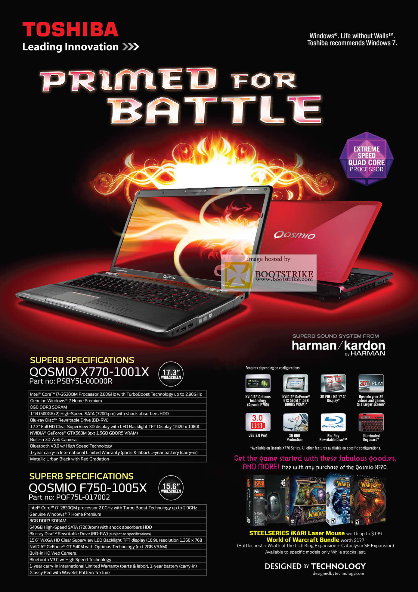 PC Show 2011 price list image brochure of Toshiba Notebooks Gaming Qosmio X770-1001X F750-1005X Harman Kardon