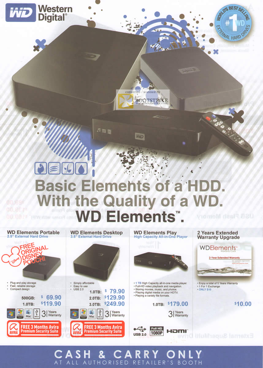 PC Show 2011 price list image brochure of Western Digital External Storage Elements Portable Desktop Play Media Player