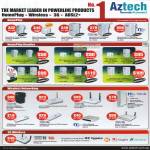Aztech Networking HomePlug Turbo AV Bundles Ethernet Wireless Router Repeater ADSL2 Switch