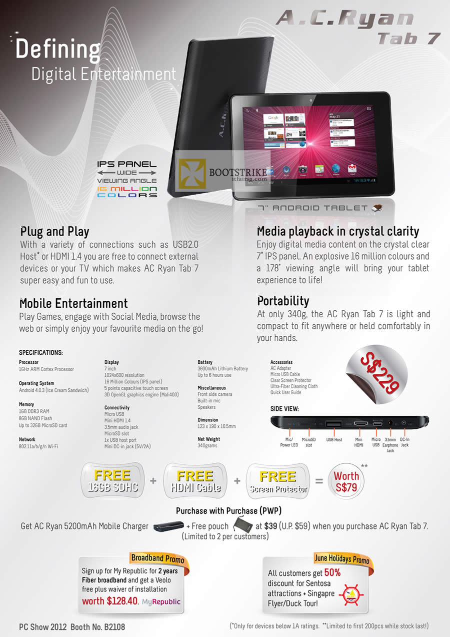 PC SHOW 2012 price list image brochure of AC Ryan Tab 7 Android Tablet