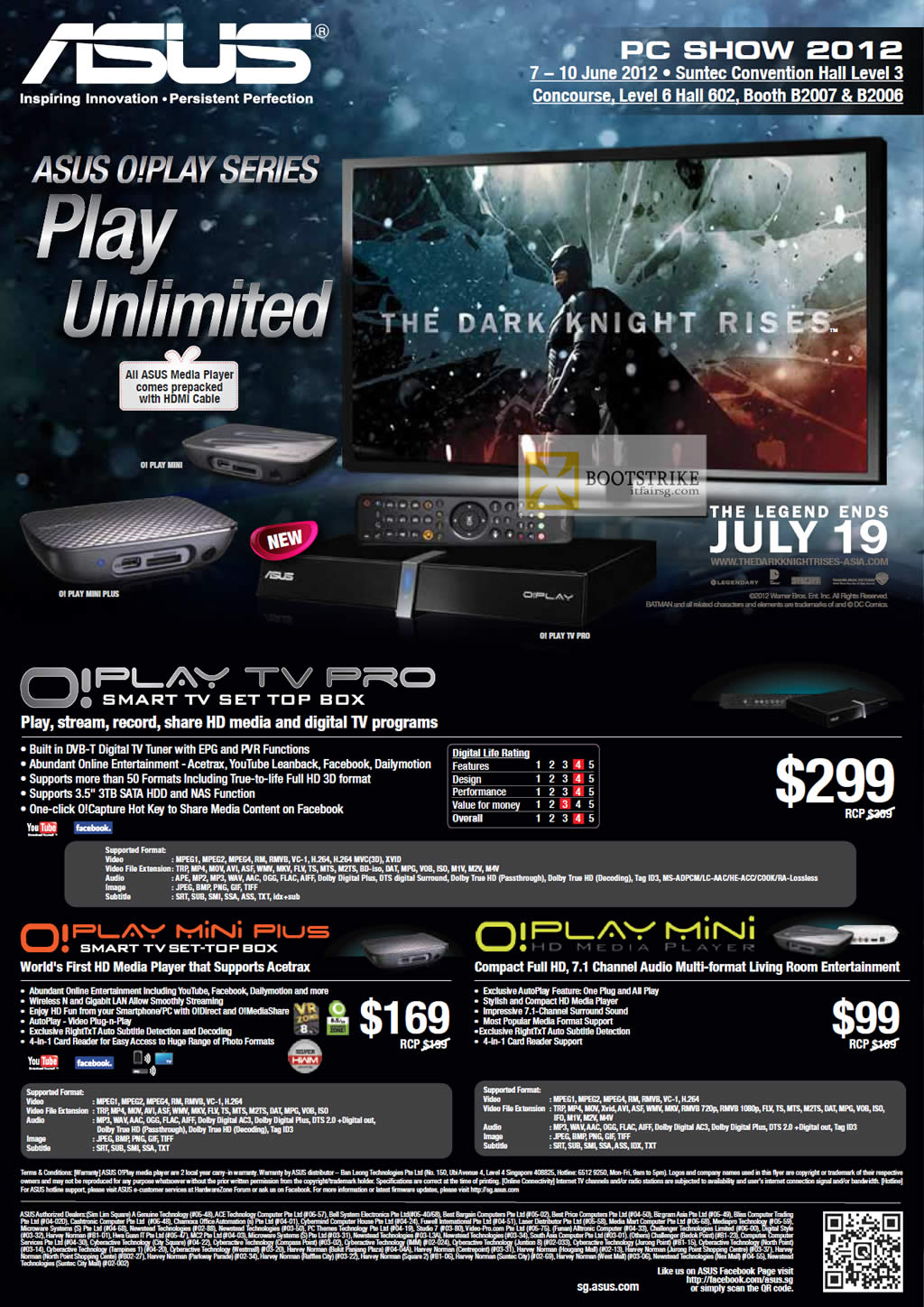 PC SHOW 2012 price list image brochure of ASUS Media Player O Play TV Pro, O Play Mini Plus, O Play Mini