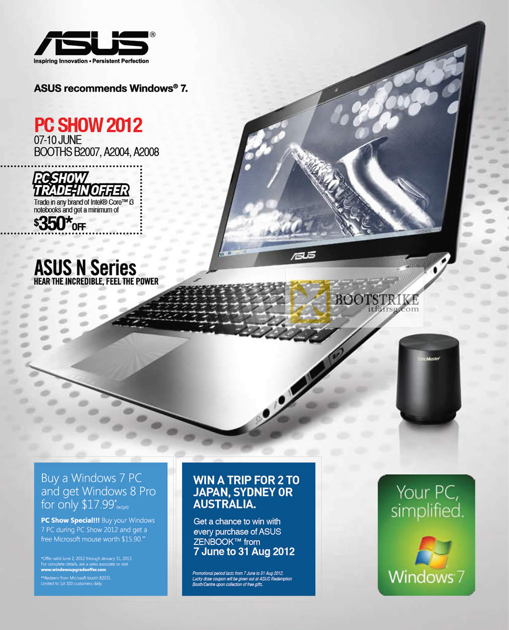 PC SHOW 2012 price list image brochure of ASUS Notebook N Series Features, Trade In