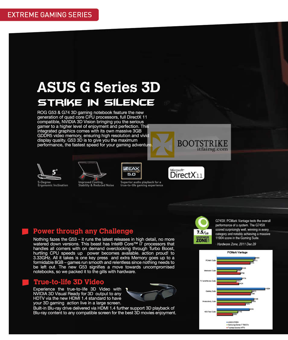PC SHOW 2012 price list image brochure of ASUS Notebooks G Series Features, ROG G53, G74