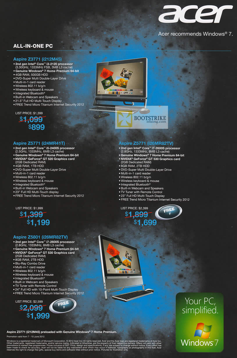 PC SHOW 2012 price list image brochure of Acer Desktop PC AIO Aspire Z3771 I212M45, Aspire Z5771 I24MR41T, Aspire Z5771 I26MR82TV, Aspire Z5801 I26MR82TV