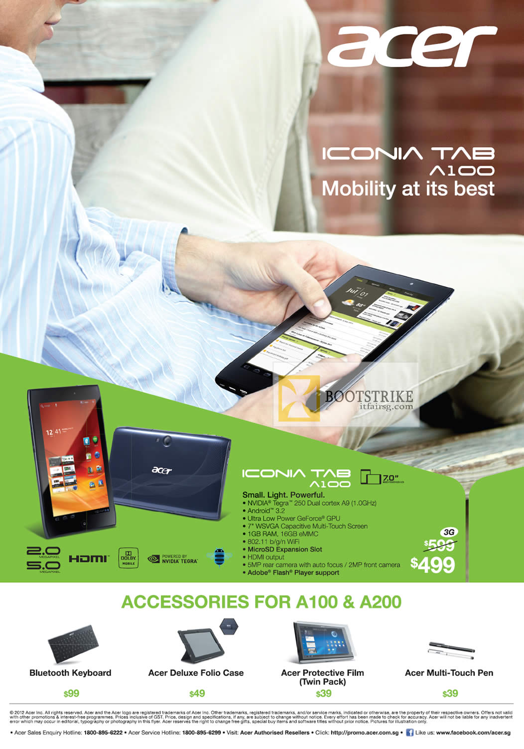 PC SHOW 2012 price list image brochure of Acer Tablets Iconia Tab A100, Accessories