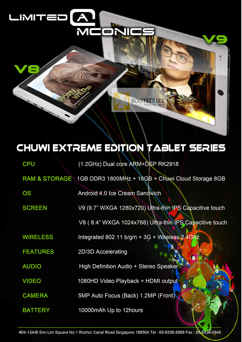 PC SHOW 2012 price list image brochure of Amconics Chuwi V8 Extreme Edition Tablet Android V9