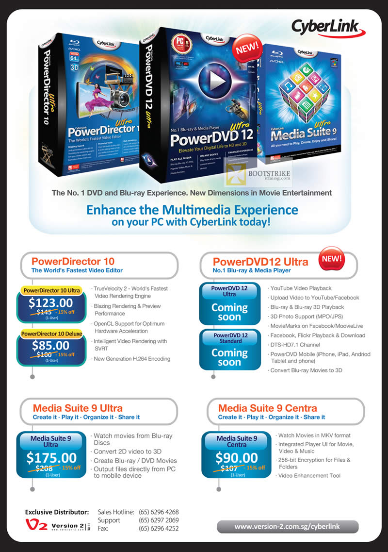 PC SHOW 2012 price list image brochure of Asia Radio Cyberlink PowerDirector 10, PowerDVD 12 Ultra, Media Suite 9 Ultra, Media Suite 9 Centra Software