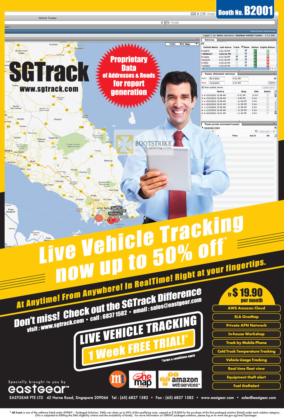 PC SHOW 2012 price list image brochure of Eastgear SGTrack Live Vehicle Tracking Onemap