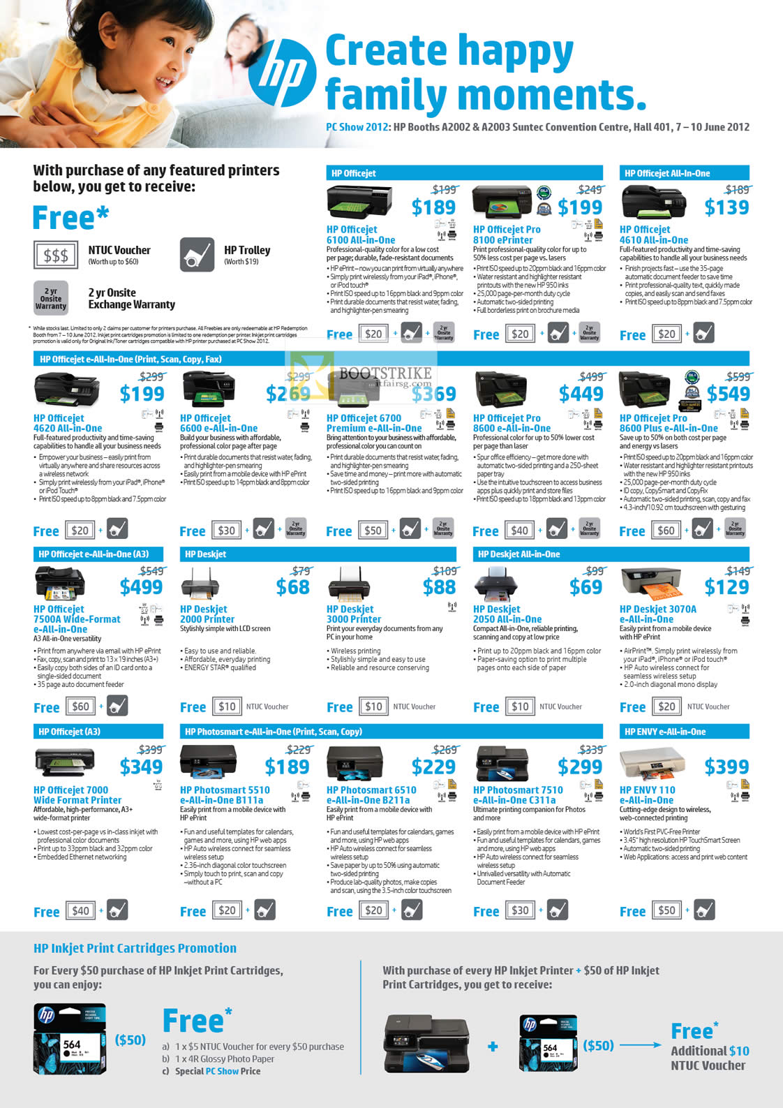 PC SHOW 2012 price list image brochure of HP Printers Inkjet Officejet 6100, Pro 8100, 4610, Pro 8600 Plus, Pro 8600, 6700 Premium, 6600, 4620, 7500A, Deskjet 2000, 3070A, ENVY 110, 7510 C311a, 6510 B211a