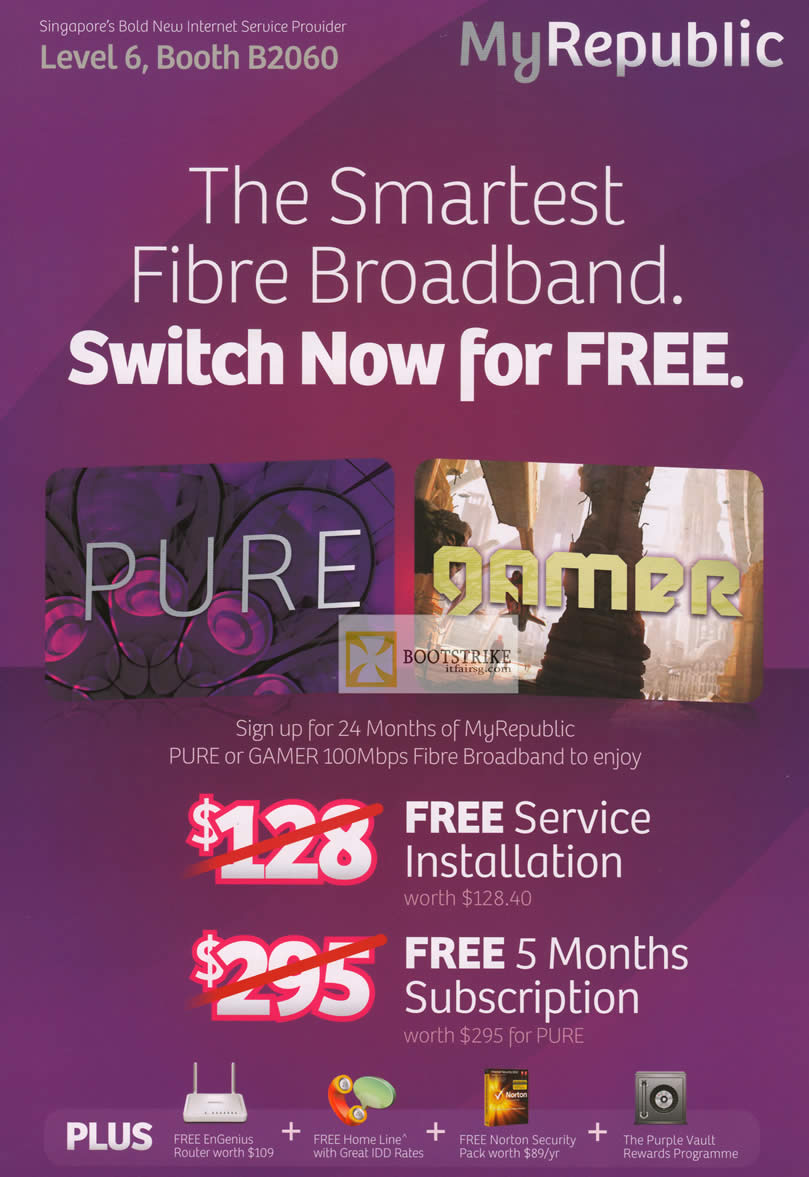 PC SHOW 2012 price list image brochure of MyRepublic Broadband Fibre Free Service, Free 5 Months Subscription